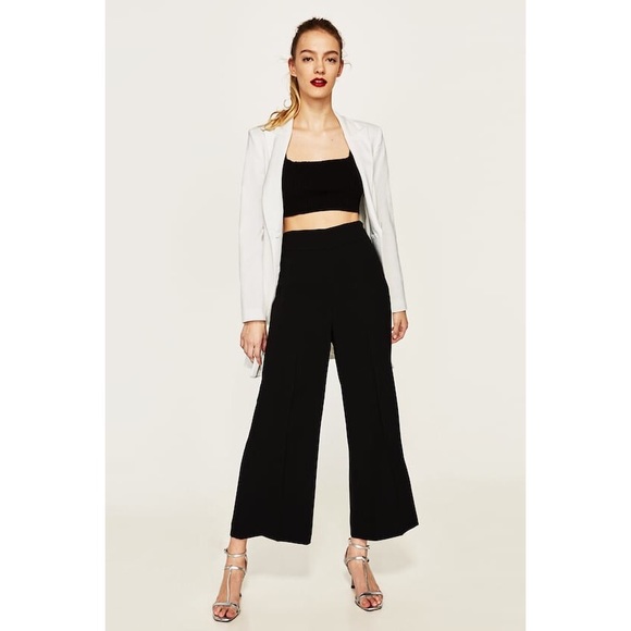 Zara cropped wide leg trousers Clearance